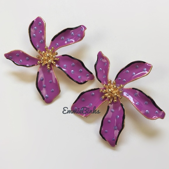 Zara Jewelry - ✨3for$38 New Zara Enamel Floral Earrings ~ Floreat Statement Earrings